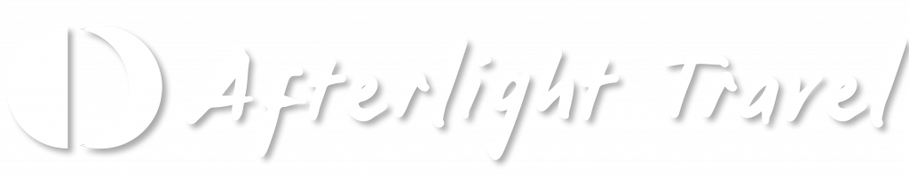 The Afterlight Travel logo, featuring a modern, stylised partial eclipse icon next to the site name in a clean, brush stroke font.